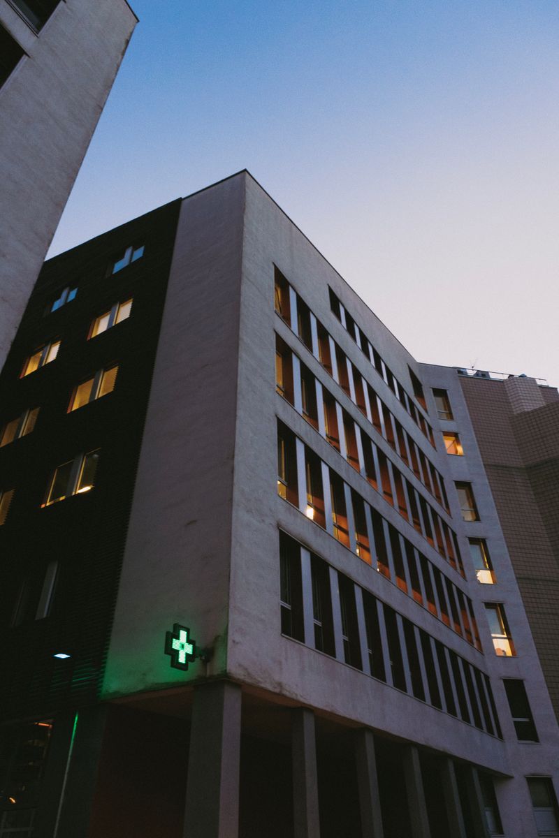 Modern hospital exterior